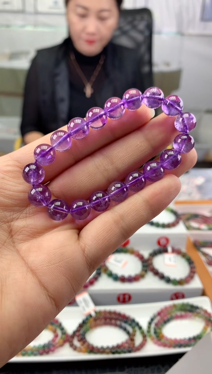 未镶嵌珠宝半成品紫晶 多样性发一条