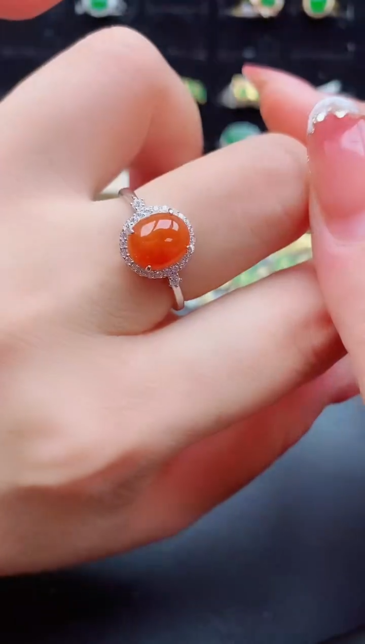 【闪购商品】翡翠戒指银S925镶嵌12121