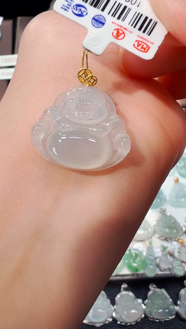 【闪购商品】翡翠吊坠(不含链)18K金镶嵌佛公吊坠850