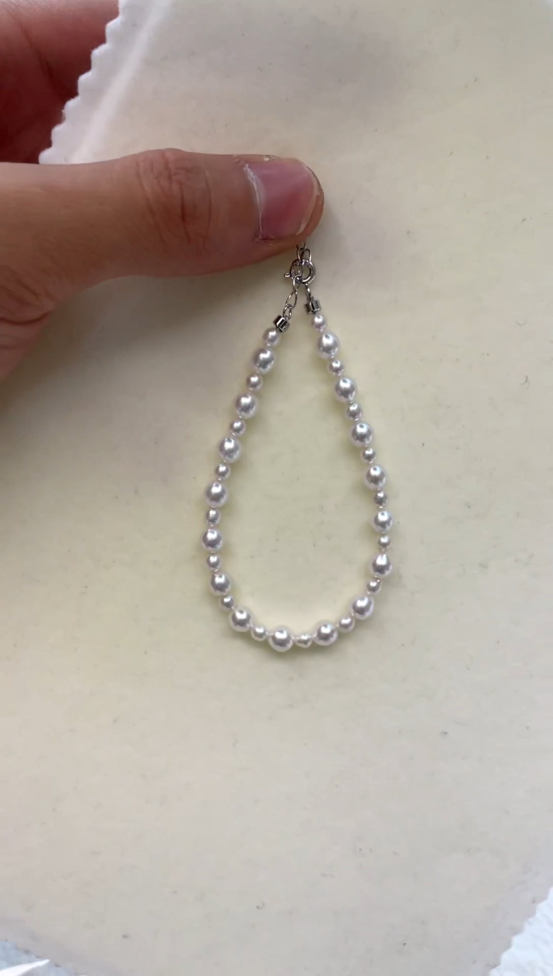 银S925镶嵌手绳淡水珍珠 