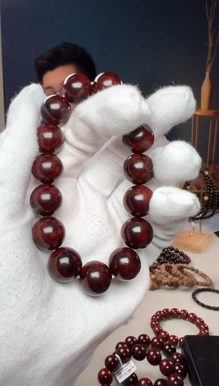 檀香紫檀（小叶紫檀）手串/手链皮*生1.5 瘤疤 无胶无蜡