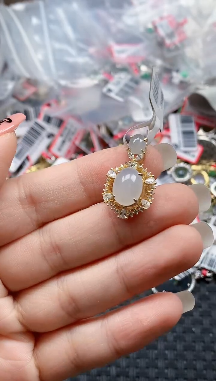 银S925镶嵌戒指翡翠天然A货缅甸翡翠