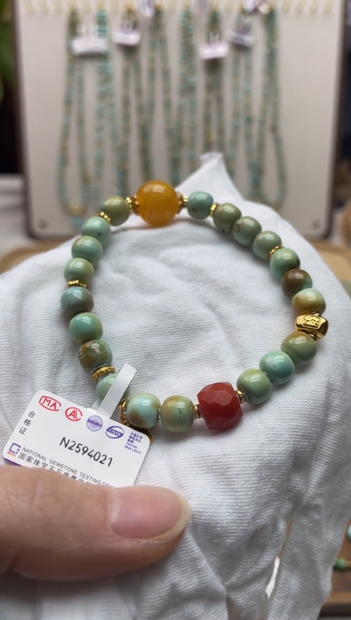 【闪购商品】绿松石手串银S925镶嵌131