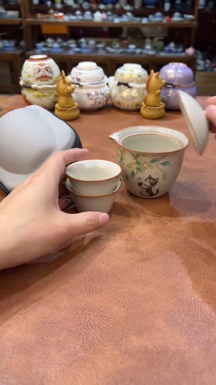 真的很便宜会开片的旅行茶具