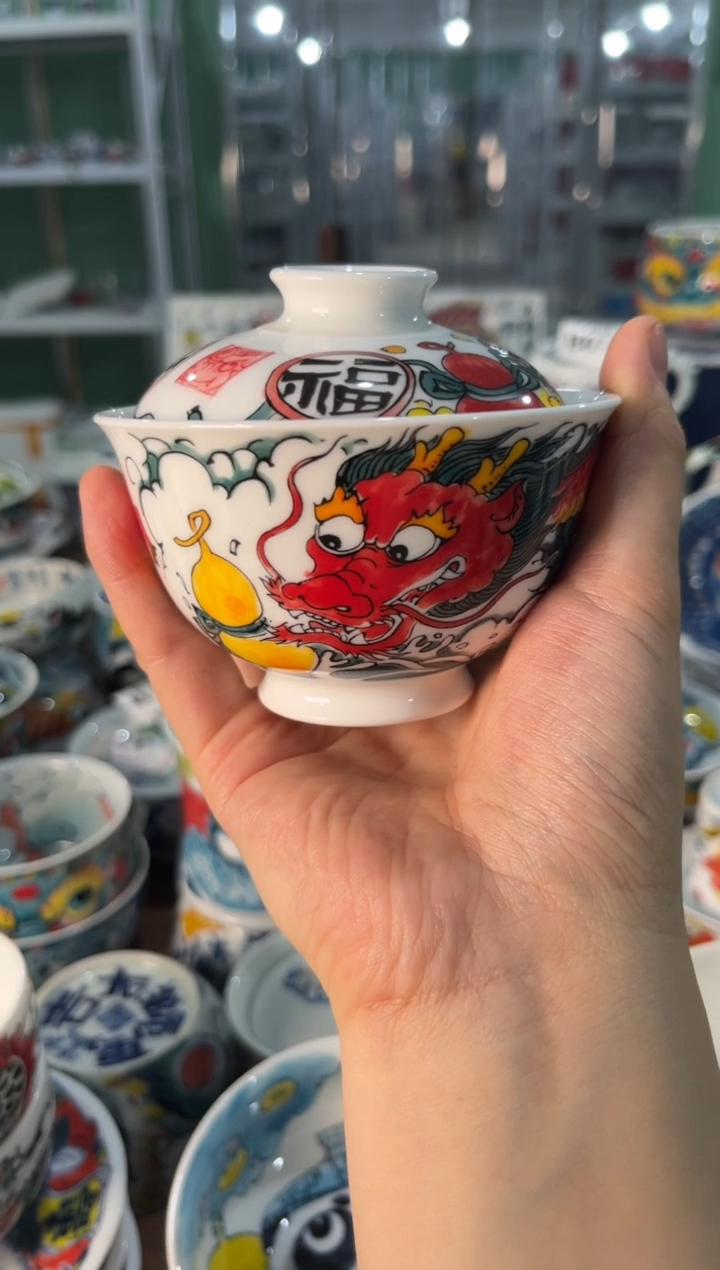 昨明景德镇陶瓷：盖碗