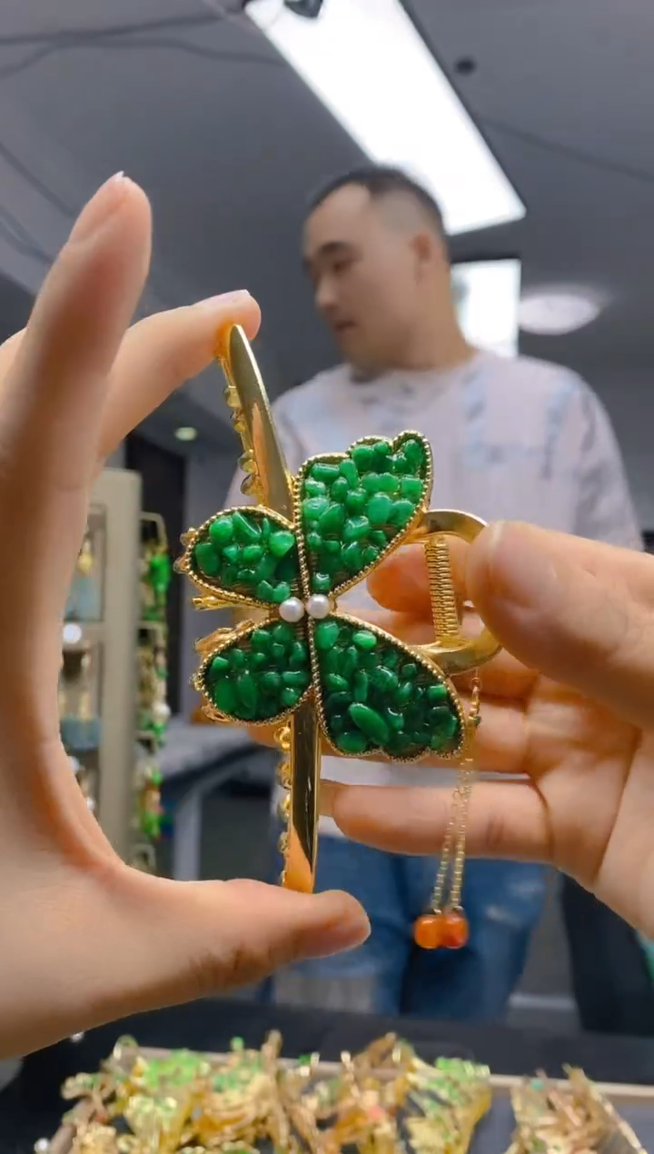 【闪购商品】翡翠耳饰合金0266翡翠发簪