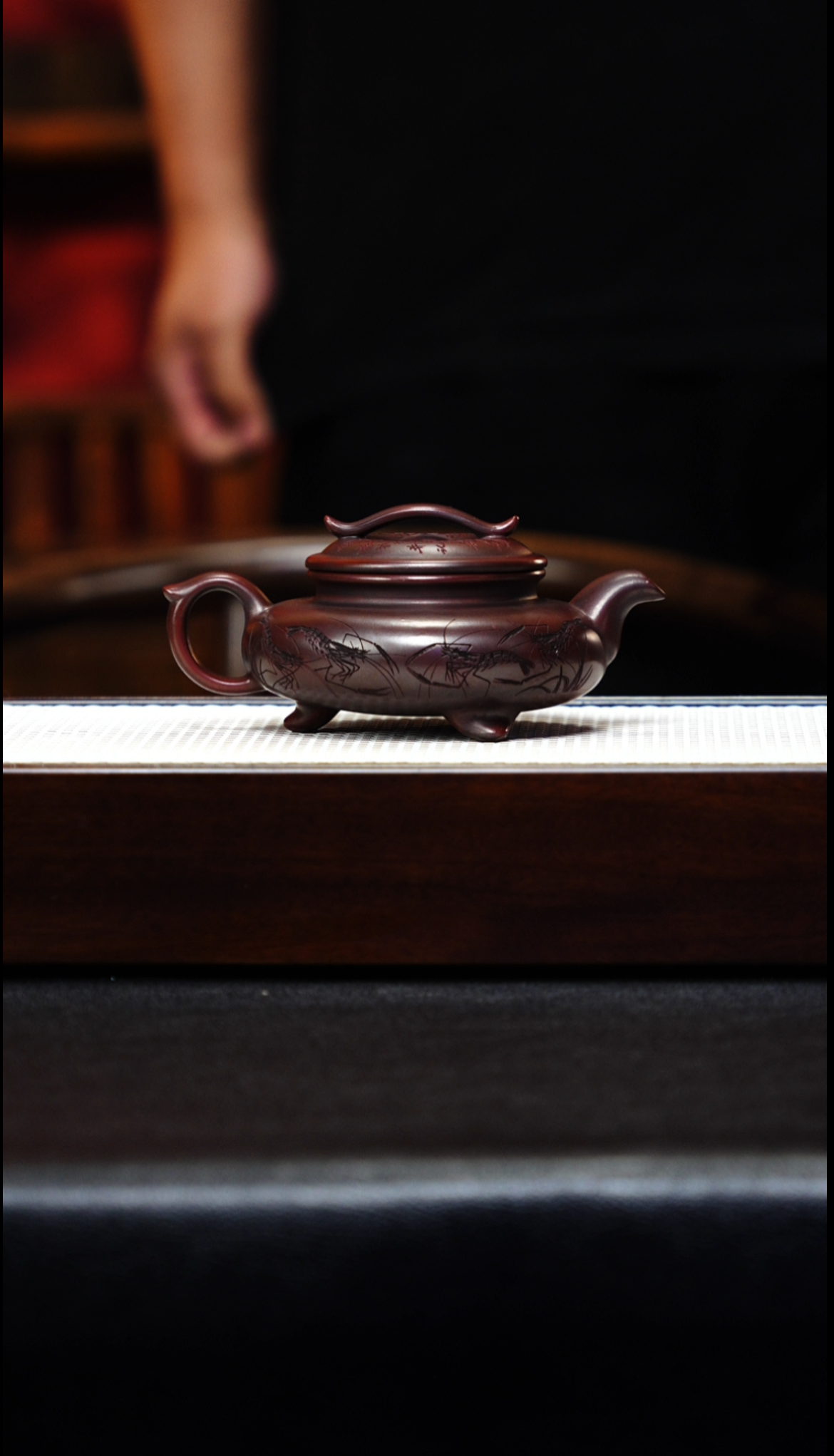 宜兴紫砂 三足云桥 龙山古乌泥 吴国政 h619