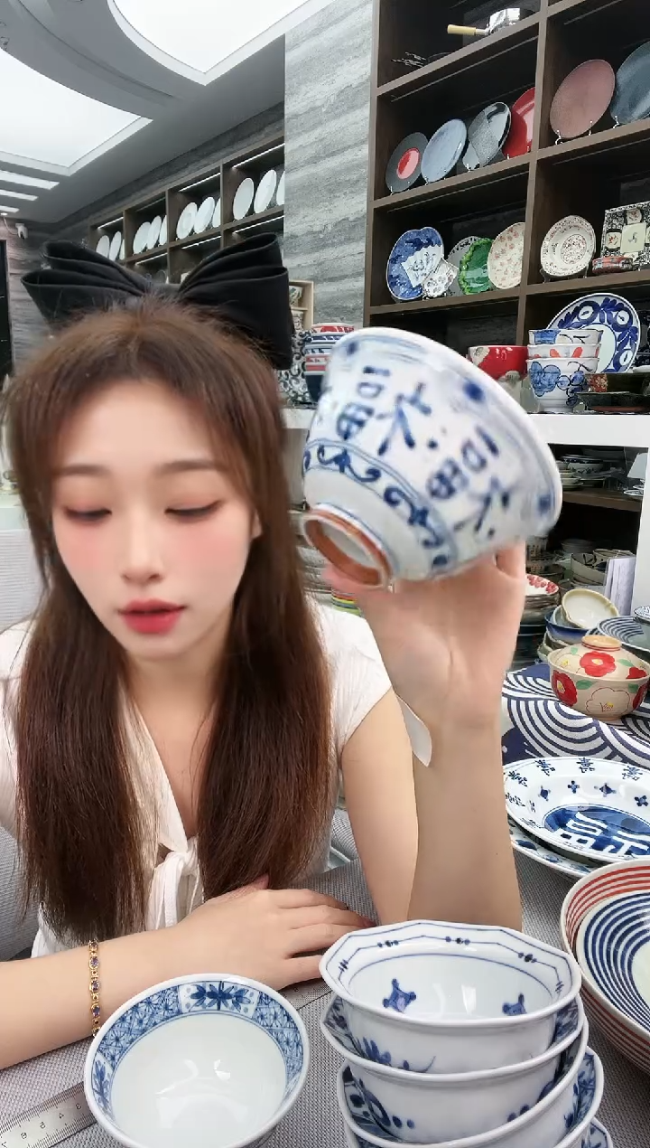 瓷蓝凛家系列饭碗12.8cm-福文字