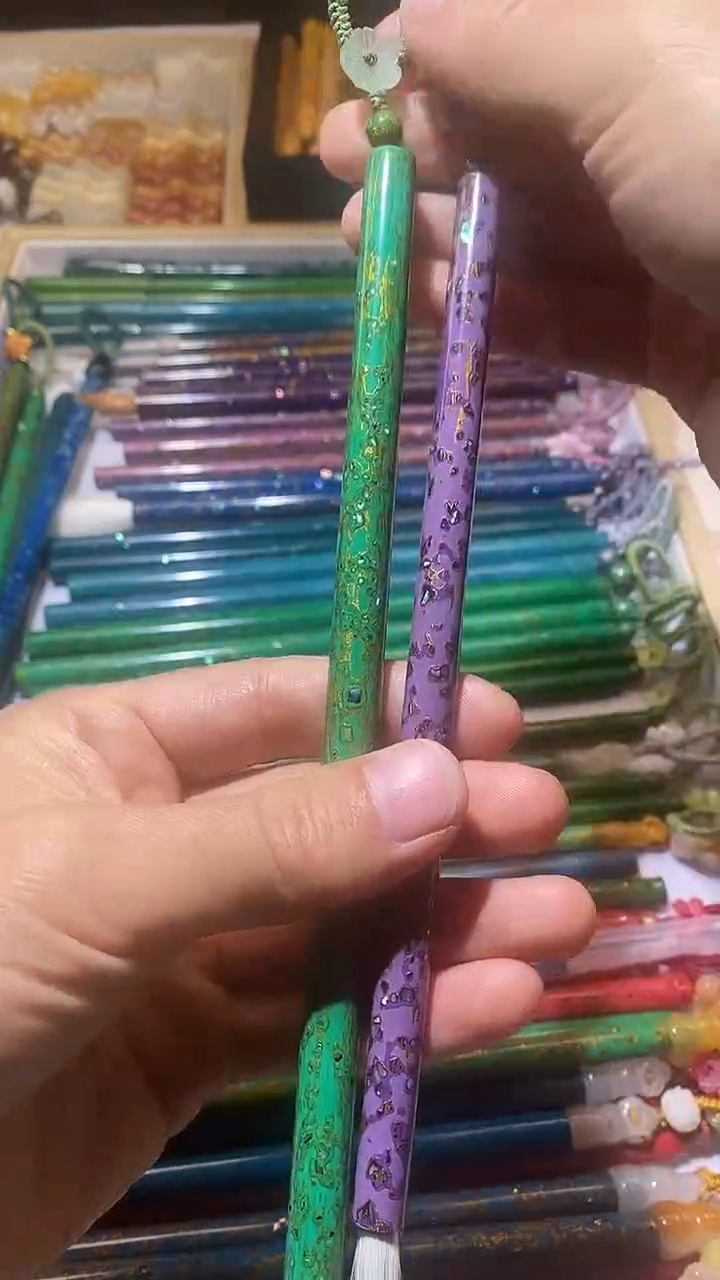 紫色和绿色大漆两支