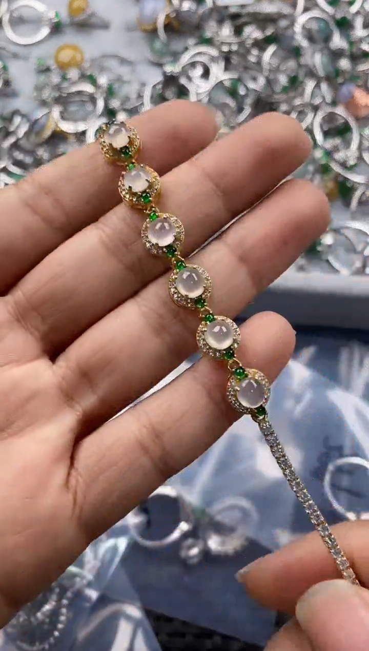 银S925镶嵌戒指翡翠222----4