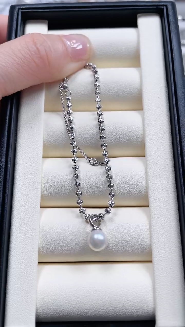 【闪购商品】海水珍珠手绳银S925镶嵌海水珍珠镭射手链