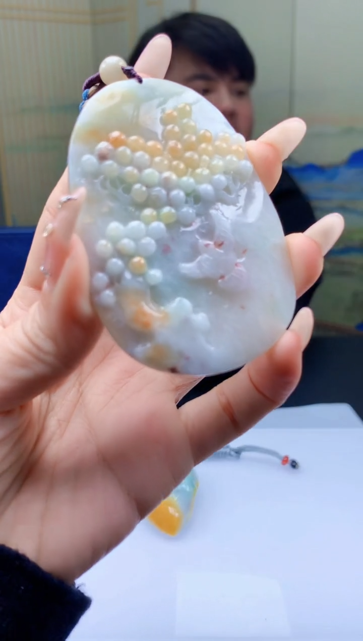 【闪购商品】定制翡翠未镶嵌5060ty-毛货挂件144