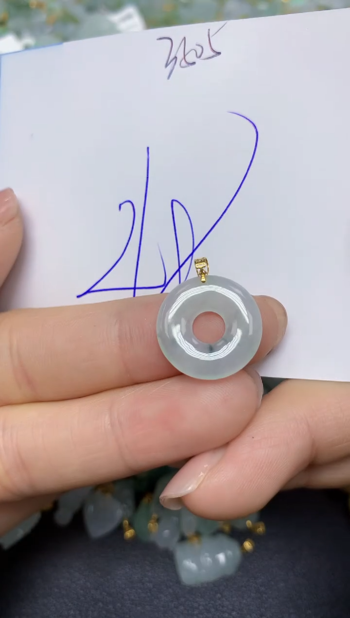 【闪购商品】翡翠挂件18K金镶嵌 天然翡翠A货