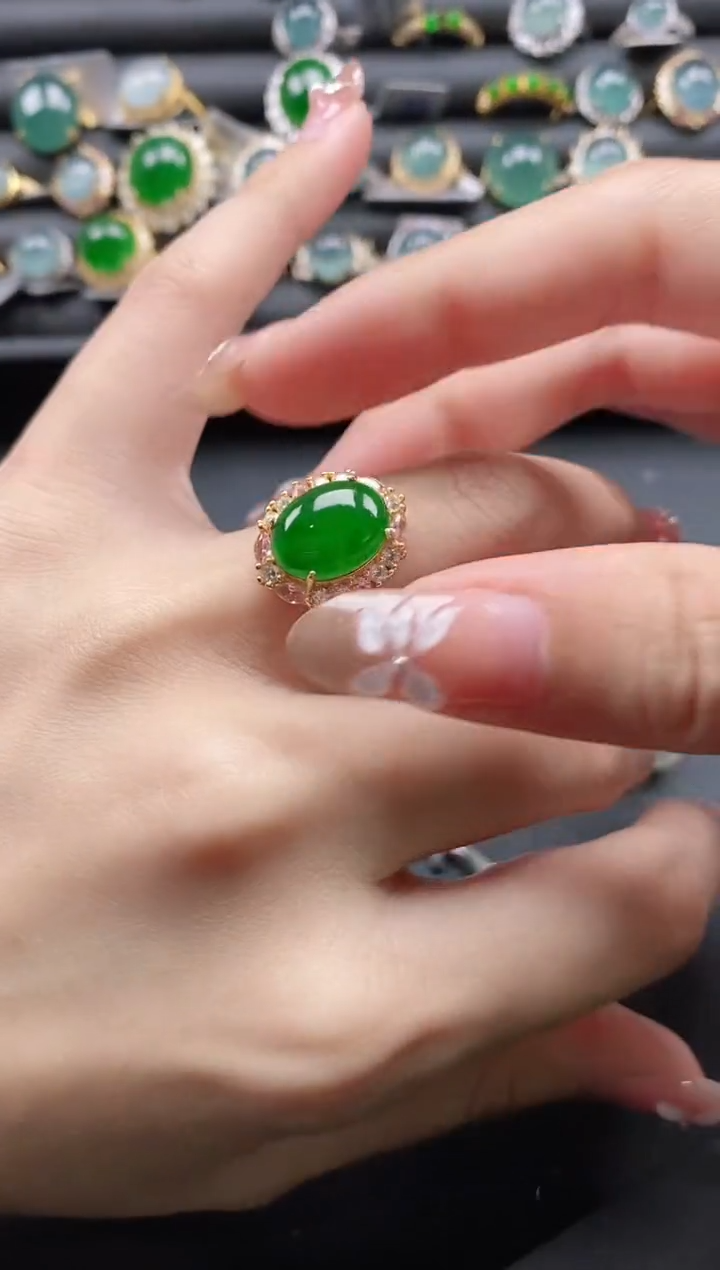 【闪购商品】翡翠戒指银S925镶嵌1111