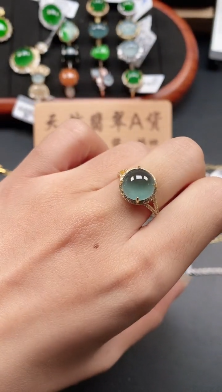 银S925镶嵌戒指翡翠111111