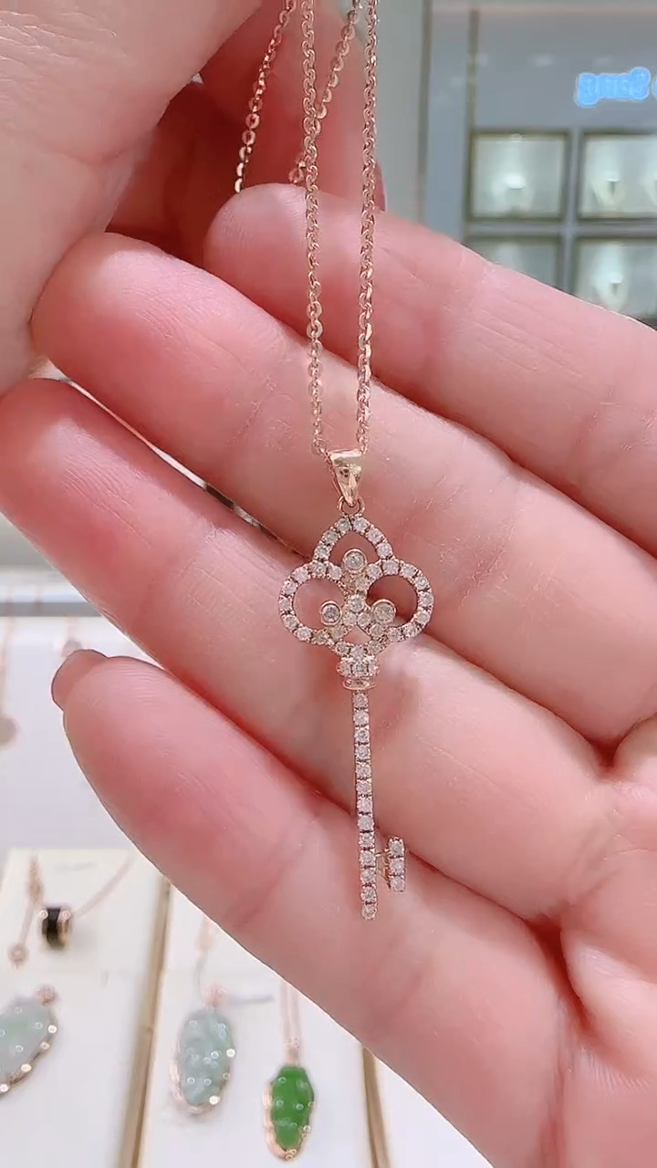 【闪购商品】钻石套链18K金镶嵌套链