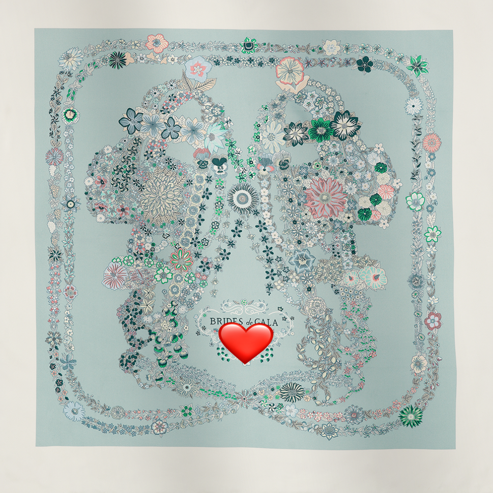 蔓雅【华丽的疆辔花卉版】姆米90丝巾时尚优雅高颜值高级