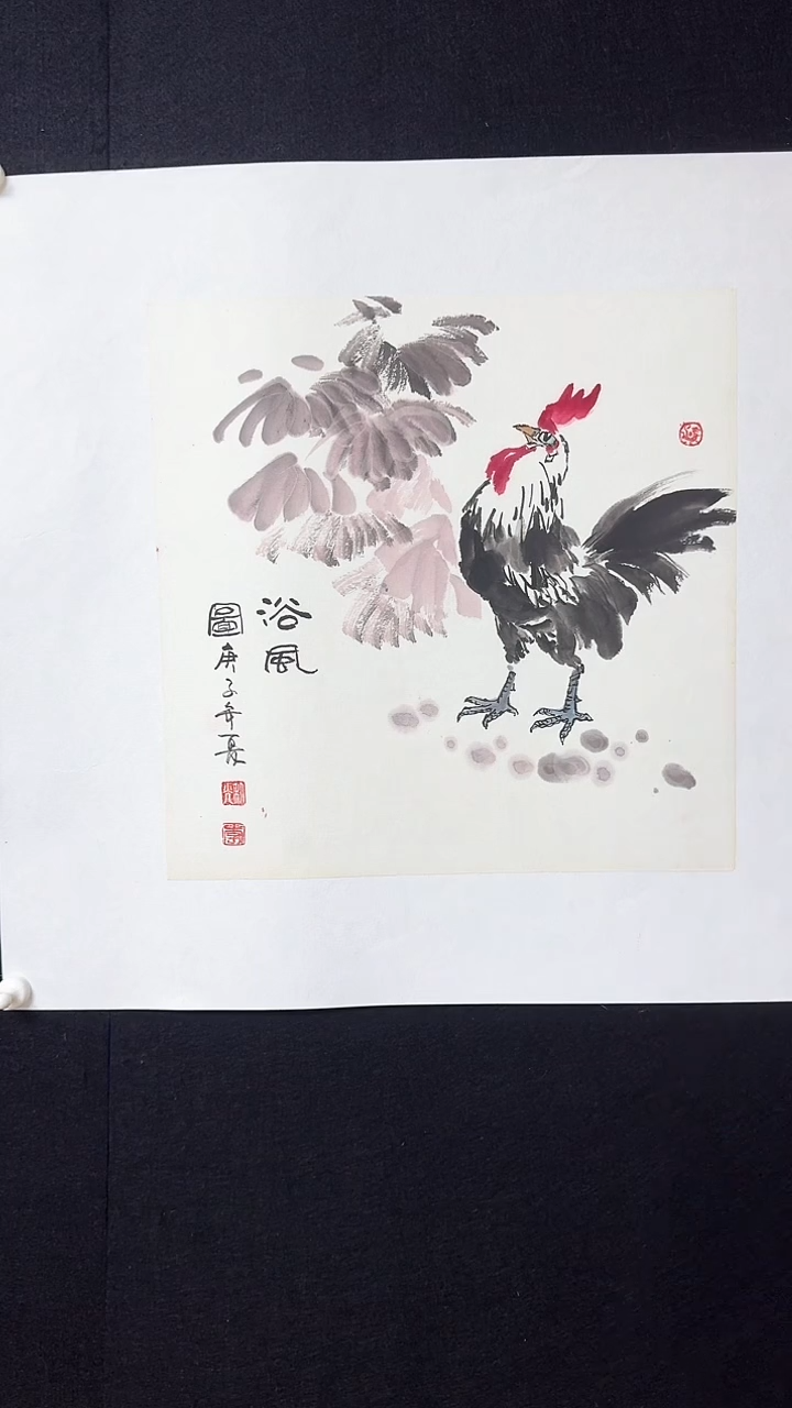 【闪购商品】国画斗方绘画公鸡