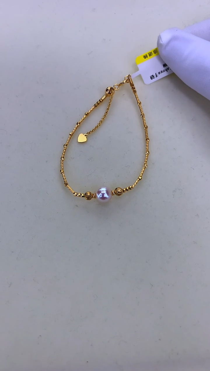 银S925镶嵌DA海水珍珠 GD286 手链 7-8