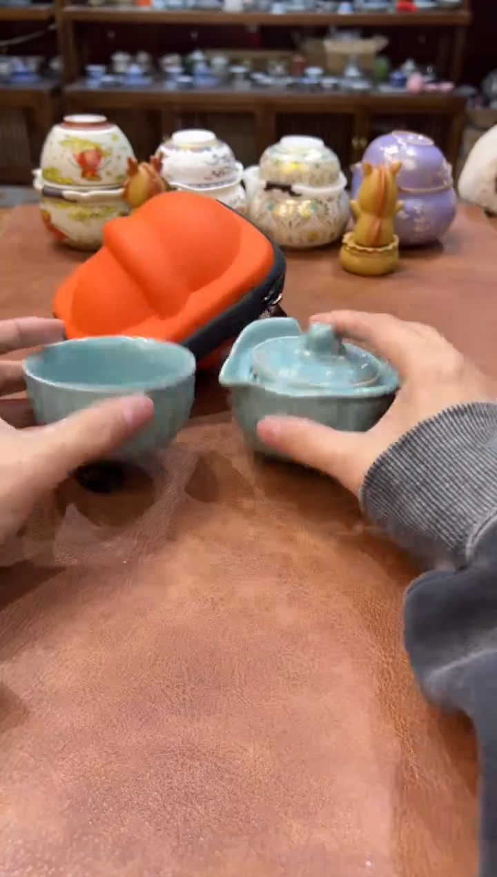真的很便宜会开片的旅行茶具
