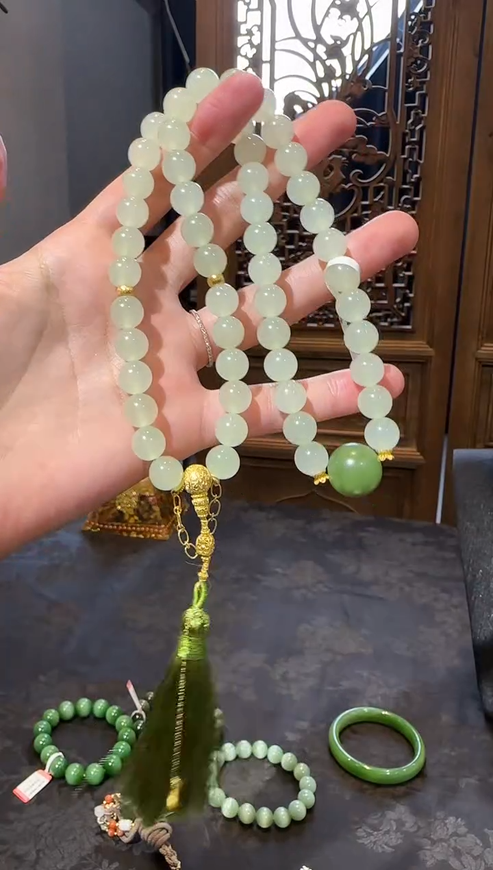 【闪购商品】和田玉手串18K金镶嵌1