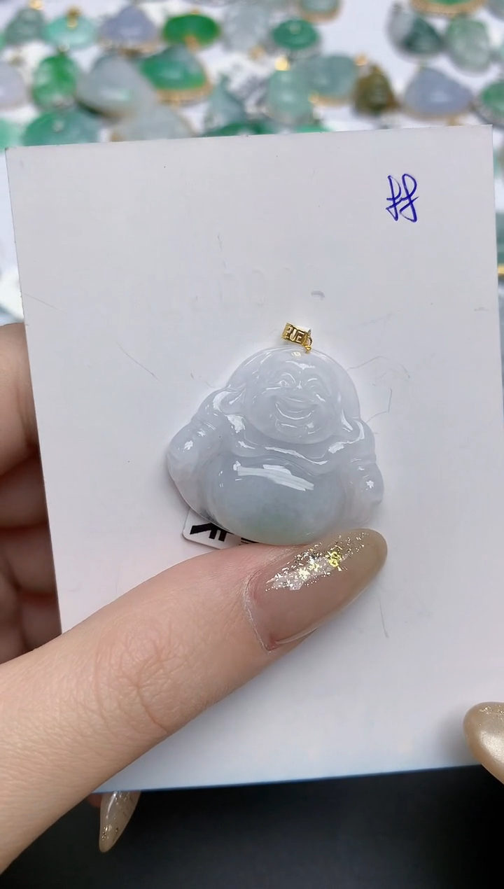 【闪购商品】翡翠颈饰18K金镶嵌天然缅甸翡翠A货