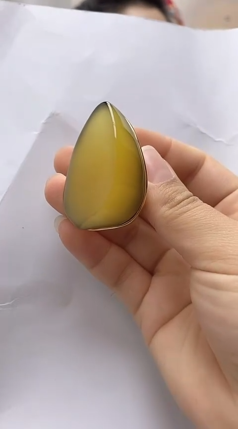 【闪购商品】琥珀裸石银S925镶嵌琥珀戒指