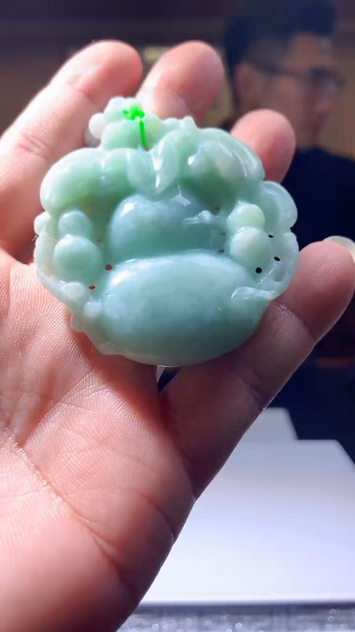 【闪购商品】定制翡翠未镶嵌1085hn-毛货挂件赠珠链11