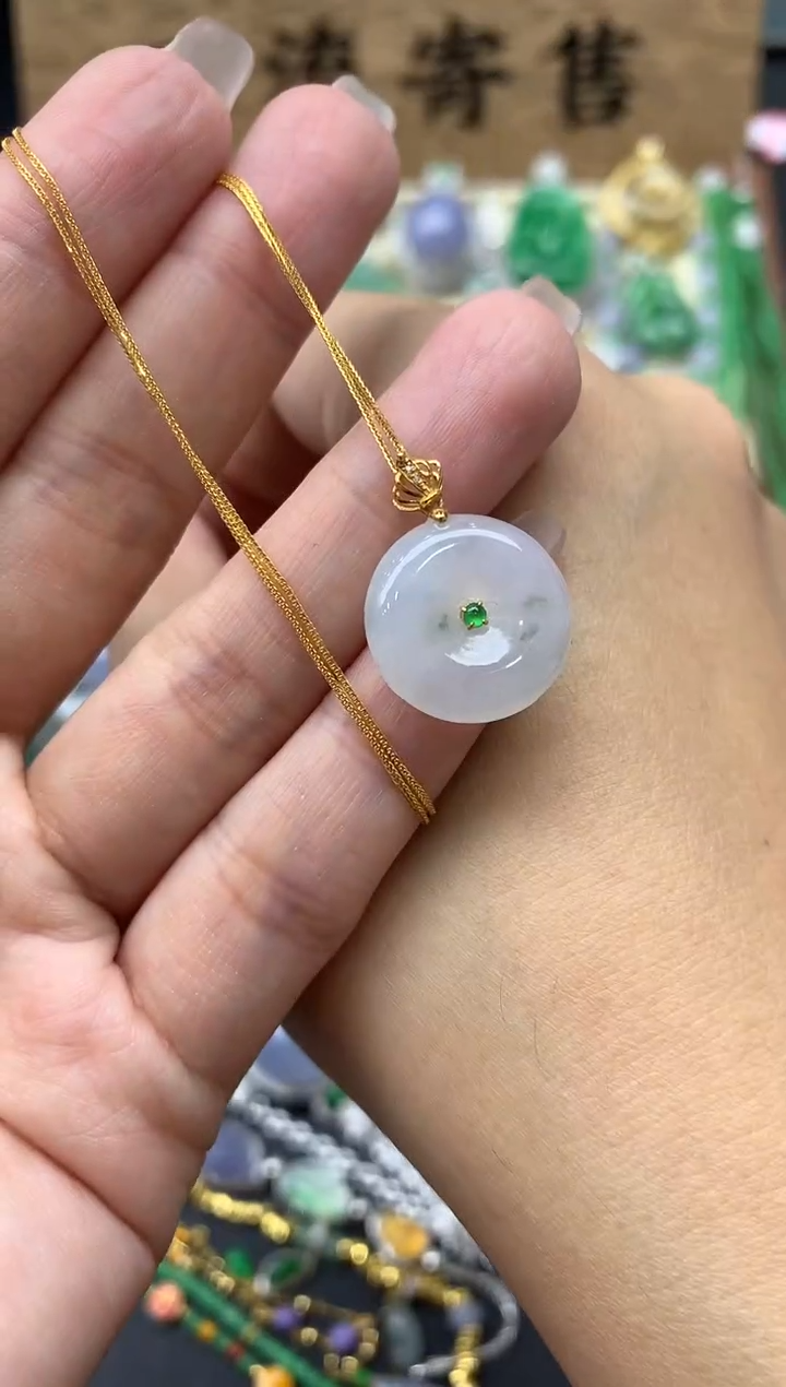 【闪购商品】翡翠颈饰18K金镶嵌106-中国好珍宝