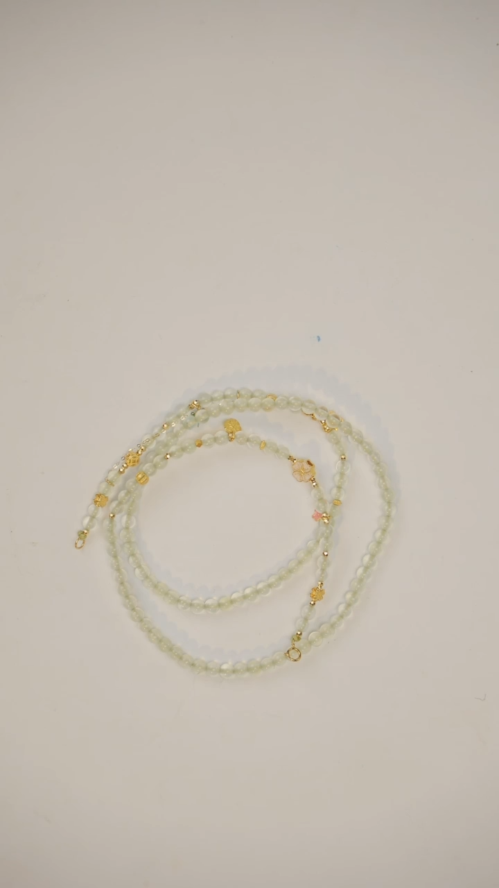 【闪购商品】葡萄石项链18K金镶嵌项链