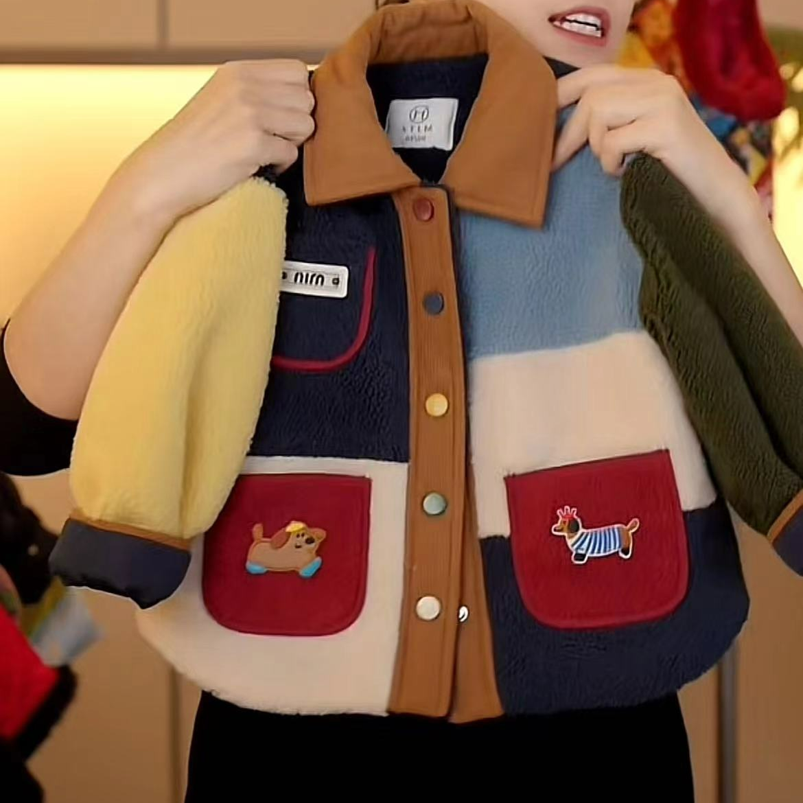 【七彩童年】幂姐原创25冬季男女童潮流拼色棉服外套MJD246575