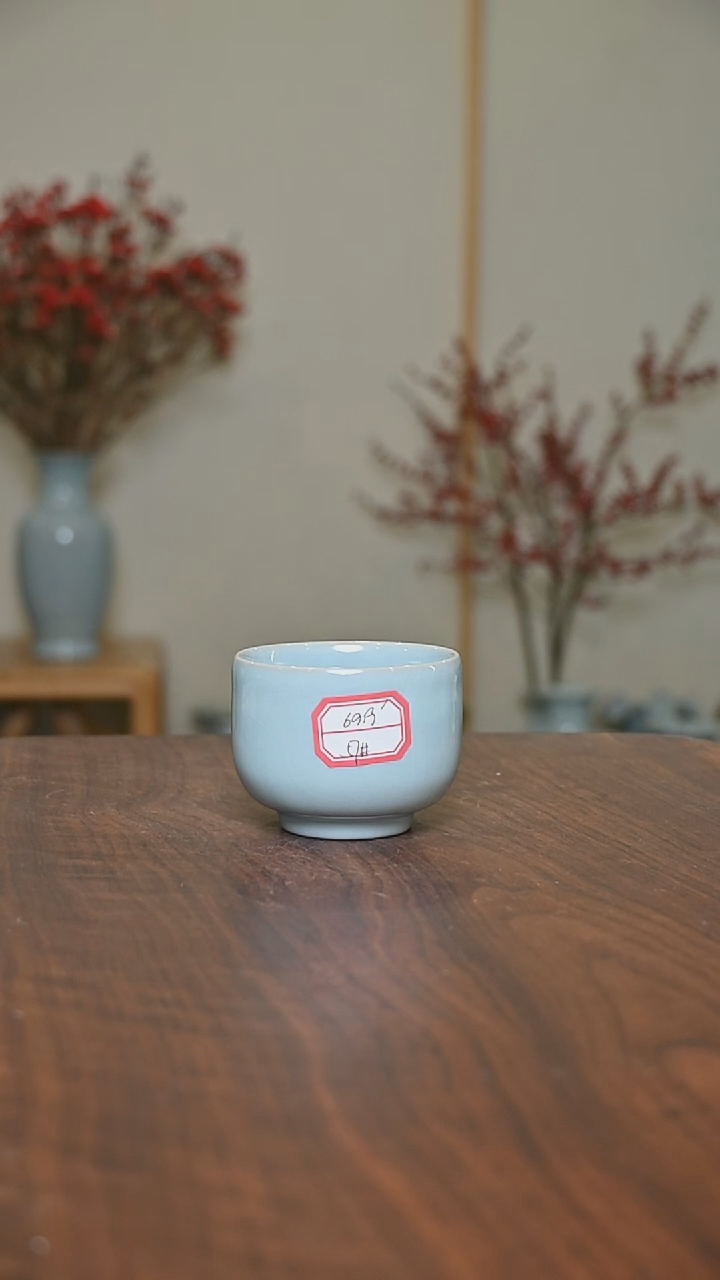 【闪购商品】其他57#微瑕天青釉朱家汝窑手拉杯100毫升