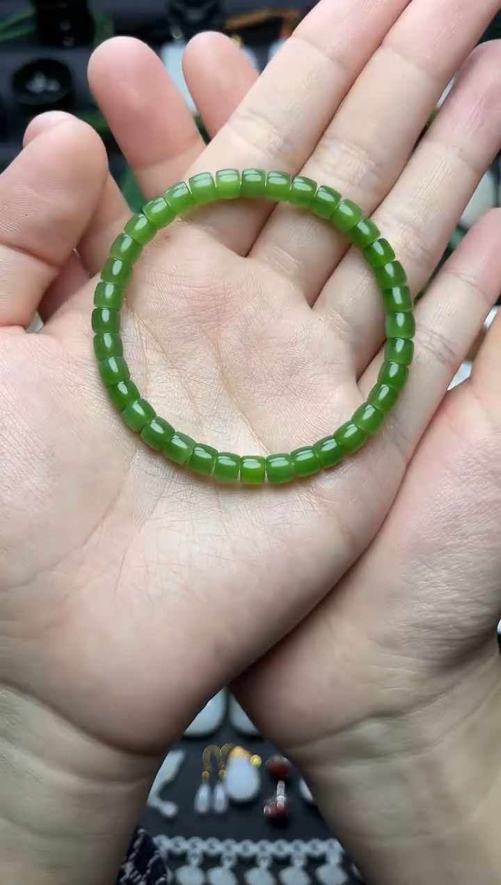 未镶嵌手串和田玉碧玉直切手串06