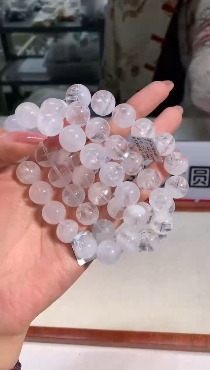 【闪购商品】水晶手链未镶嵌13.5-14mm白幽灵手链多样性发其一
