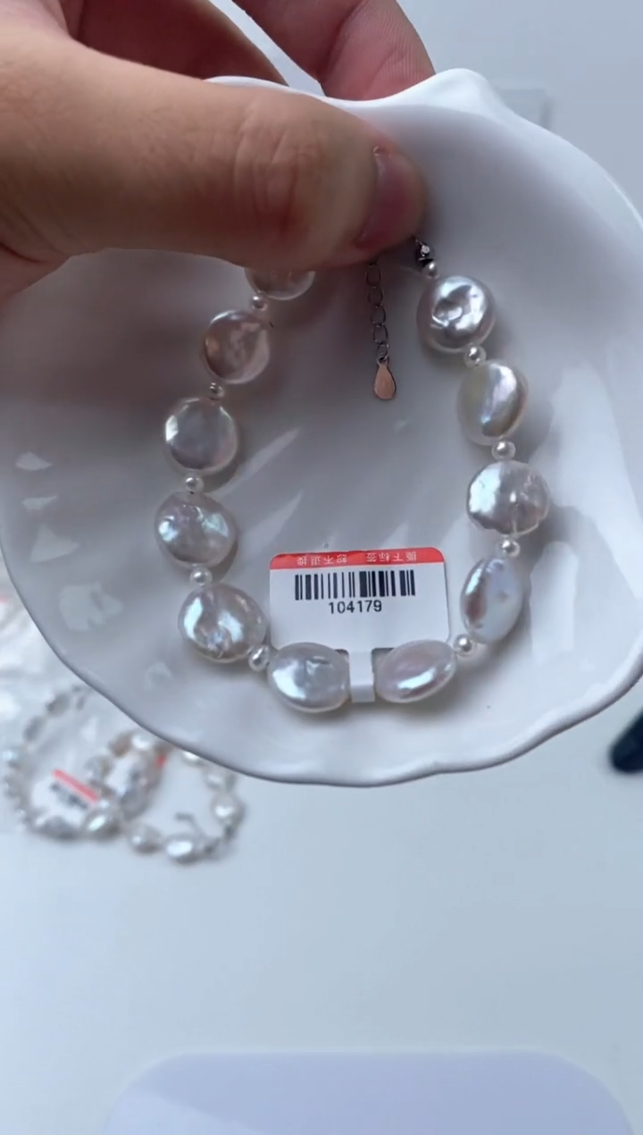 项链银S925镶嵌淡水珍珠手链104179