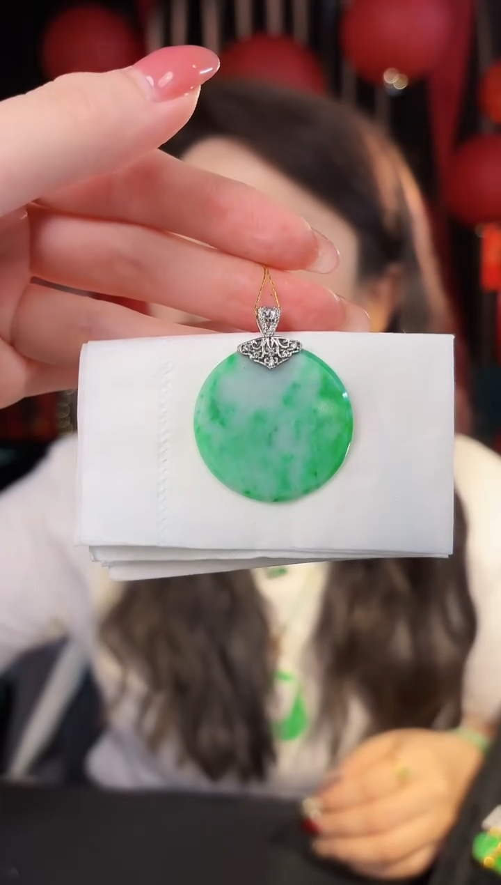 【闪购商品】翡翠颈饰18K金镶嵌缅料A货/支持复检/一件