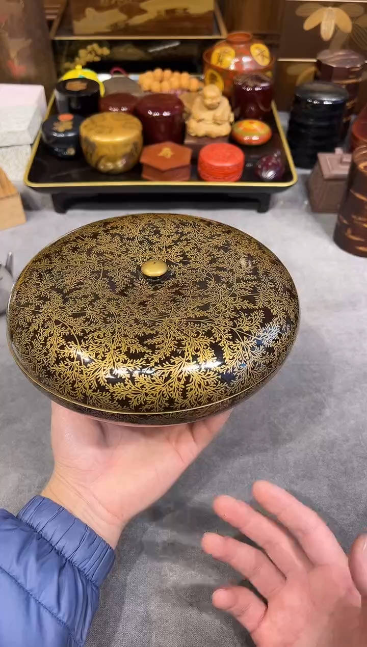 满金莳绘 果子钵 大漆漆器大漆漆器