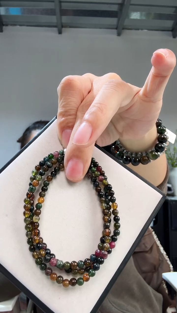 未镶嵌手链碧玺优0935 约3mm