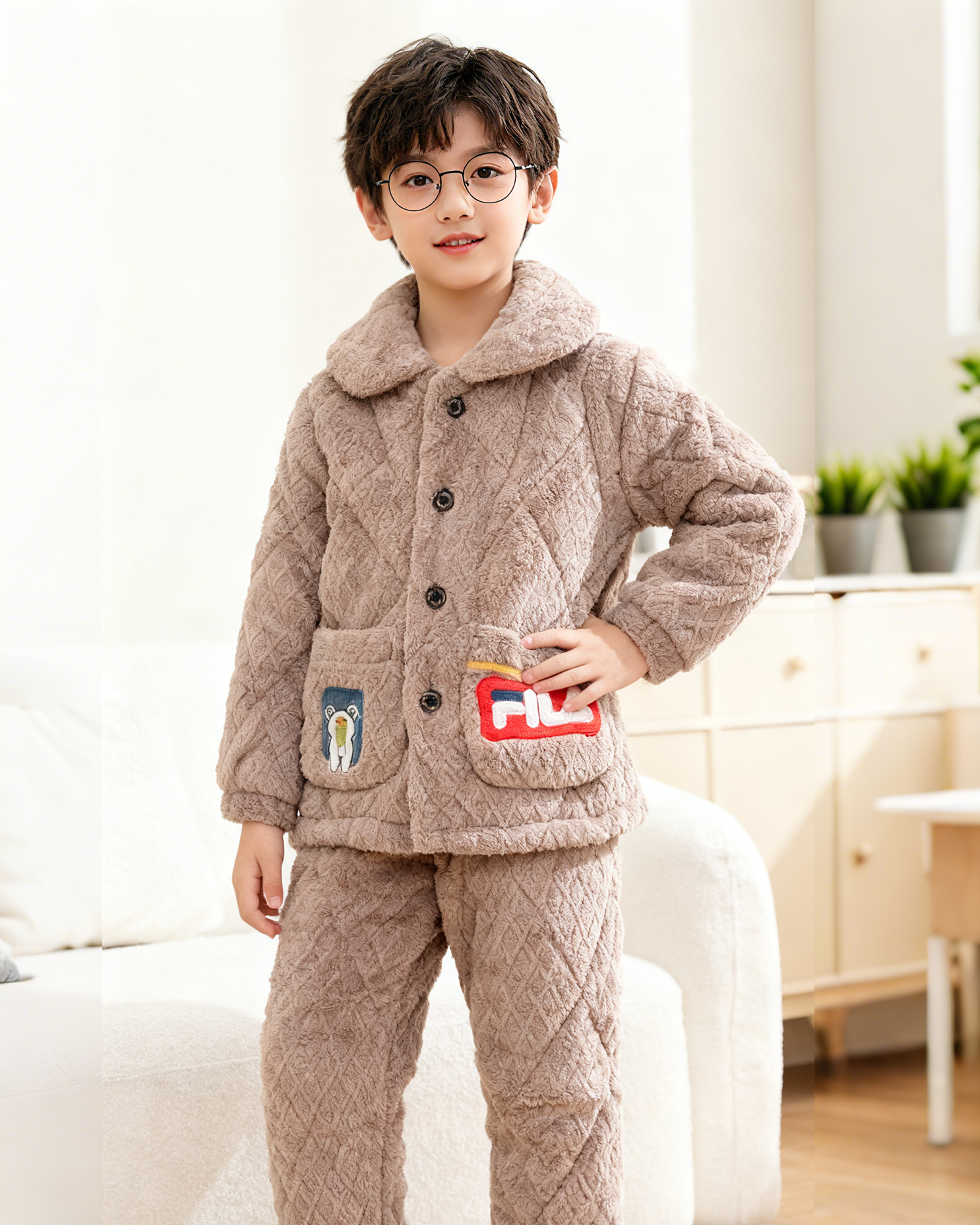 儿童睡衣家居服加绒加厚