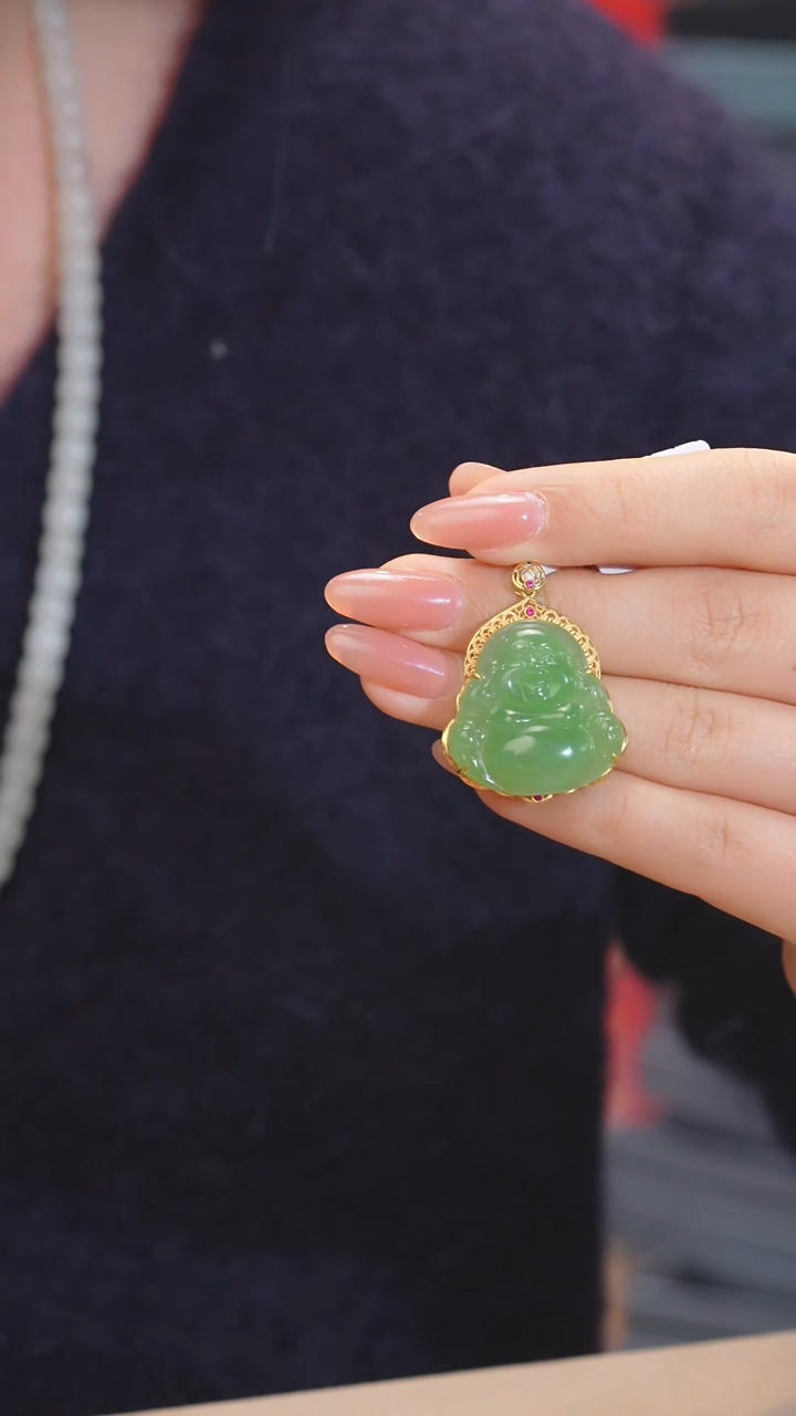 【闪购商品】和田玉吊坠不含链18K金镶嵌多样性发@@E0489