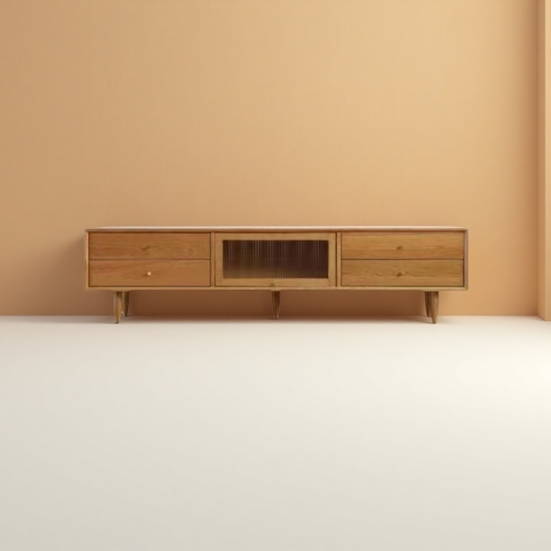 北欧简约电视柜茶几组合樱桃木客厅电视柜橡木椅子餐椅