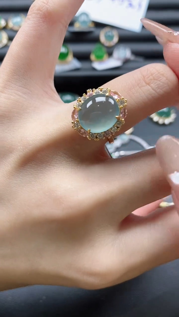 【闪购商品】翡翠戒指银S925镶嵌51151