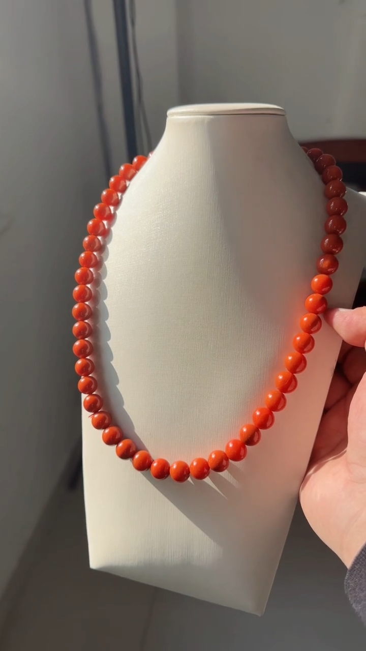 未镶嵌多样性发一件南红玛瑙【云端】颈链11mm保山圆珠锁骨链