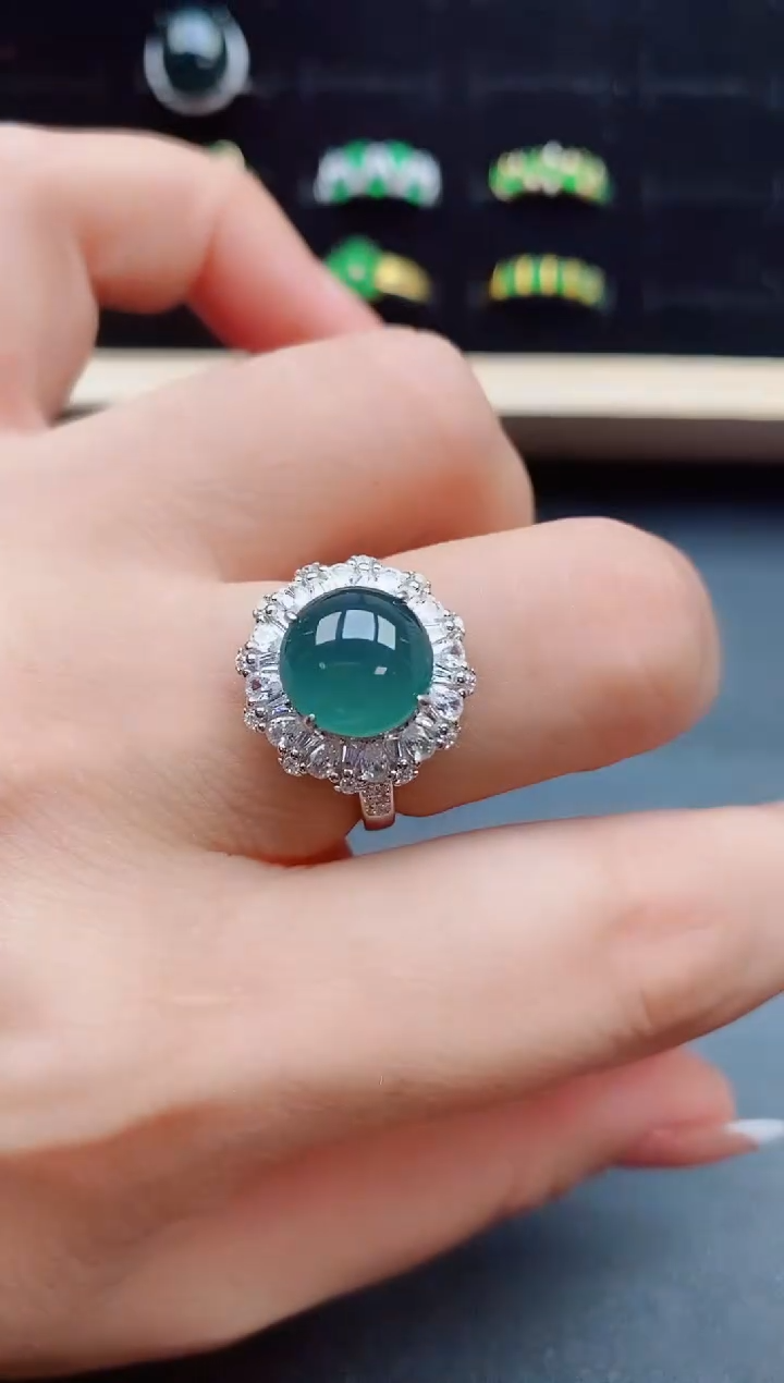 【闪购商品】翡翠戒指银S925镶嵌321321
