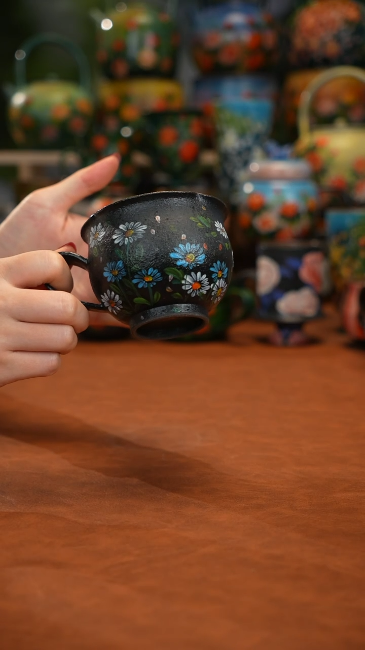 紫砂油画手绘釉下彩