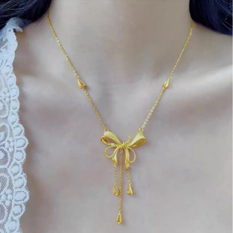 合金项链 合金材质【蝴蝶结在逃公主项链】气质轻奢时尚百搭小众