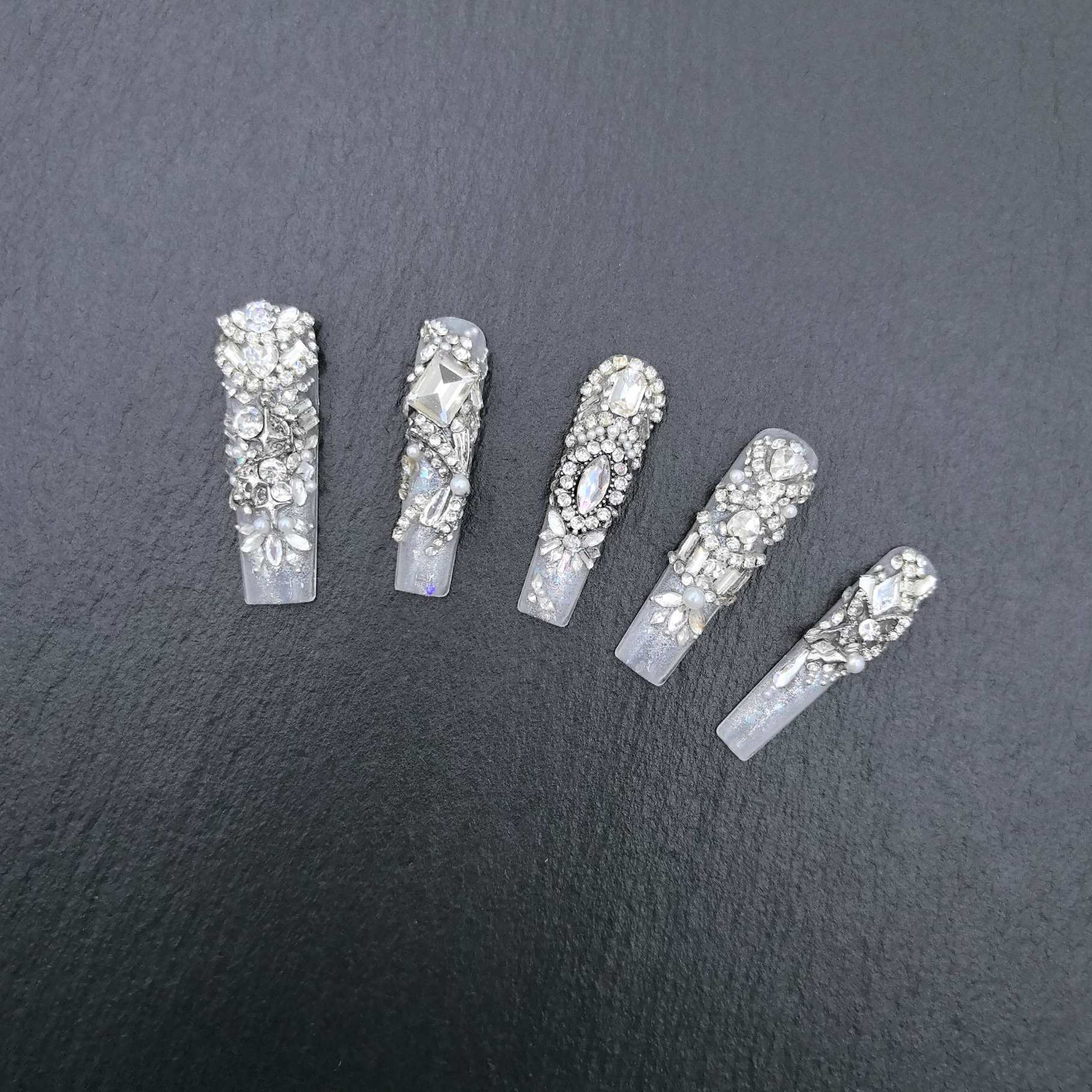 【Dandan出品】银钻  纯手工重工设计娃娃款穿戴甲