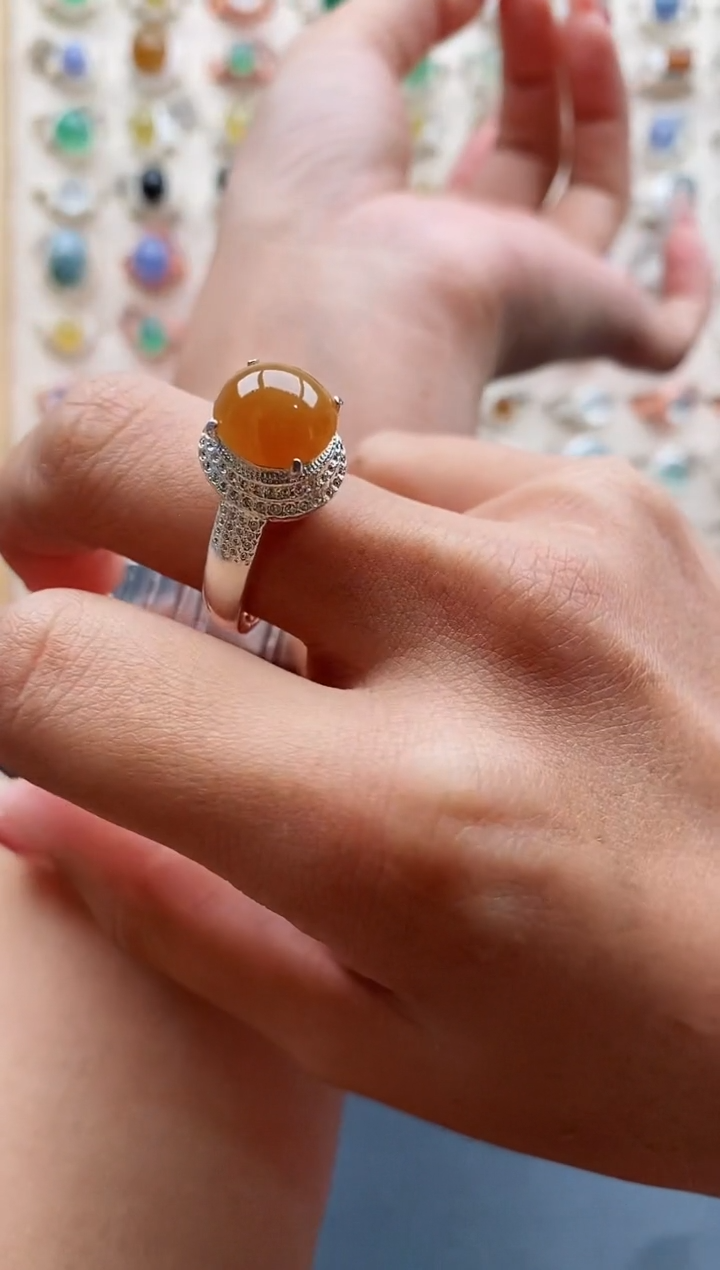 【闪购商品】翡翠戒指未镶嵌天然缅甸A货翡翠333 1+7