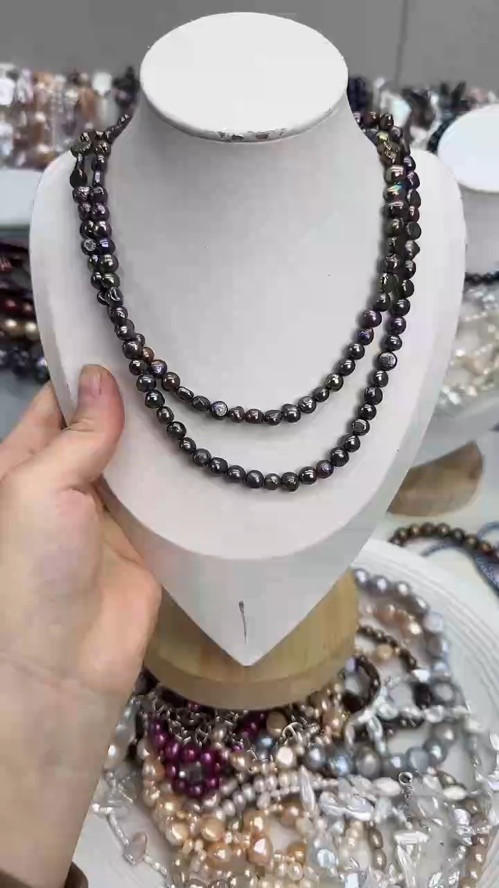 颈饰银S925镀金镶嵌淡水珍珠1