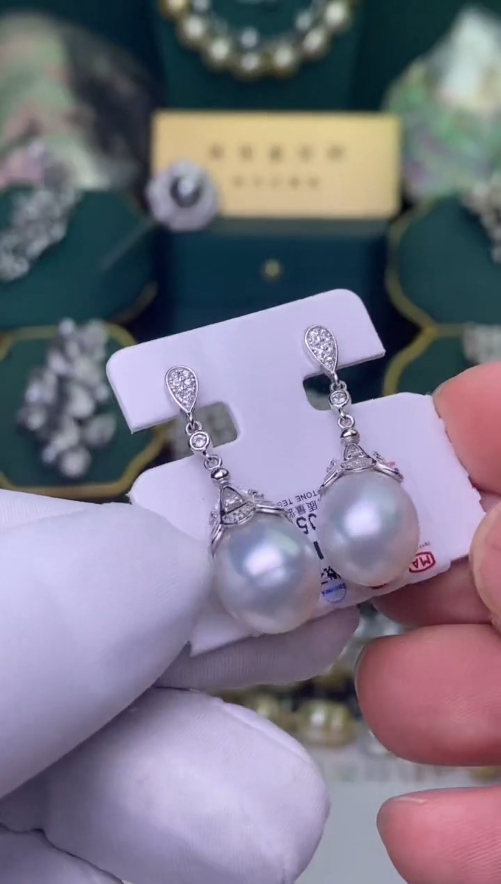 【闪购商品】海水珍珠耳饰银S925镶嵌11-12